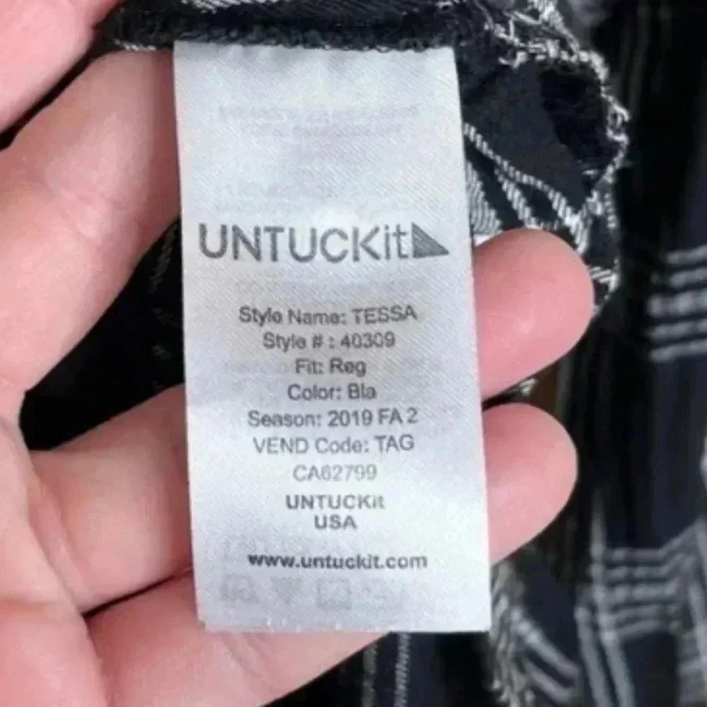 UNTUCKIT black and white plaid TESSA SHIRT wrap DRESS size 2 - Picture 6 of 8